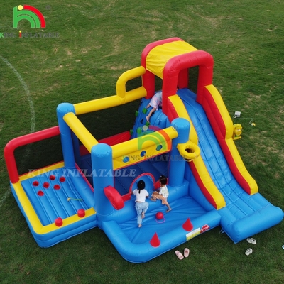Kursus rintangan yang bisa diembun Bounce House Castle dengan Slide Bounce Area dan rintangan Mendaki dengan Blower