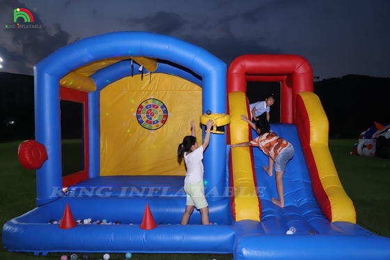 Anak-anak Inflatable Bounce Castle dengan Blower, Bouncy Castle dengan Slide, Climbing, rintangan, Trampolin, Ball Pit Pool