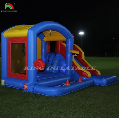Anak-anak Inflatable Bounce Castle dengan Blower, Bouncy Castle dengan Slide, Climbing, rintangan, Trampolin, Ball Pit Pool