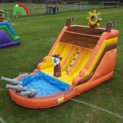 Komersial Double Lane Air Slide Inflatable Dengan Kolam Renang Untuk Anak-anak Air Slide Inflatable