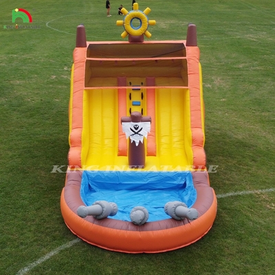 Komersial Double Lane Air Slide Inflatable Dengan Kolam Renang Untuk Anak-anak Air Slide Inflatable