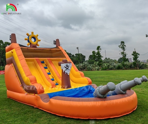 Komersial Double Lane Air Slide Inflatable Dengan Kolam Renang Untuk Anak-anak Air Slide Inflatable