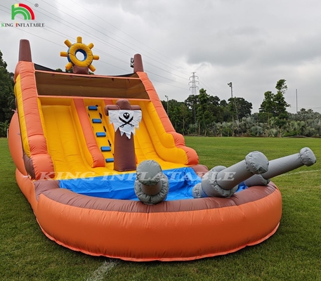 Komersial Double Lane Air Slide Inflatable Dengan Kolam Renang Untuk Anak-anak Air Slide Inflatable