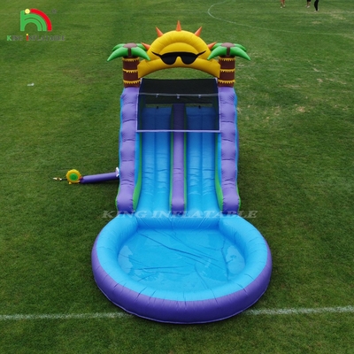 Slide air bergelombang ganda dengan penghalang kolam renang untuk mendaki Slide kolam renang bergelombang