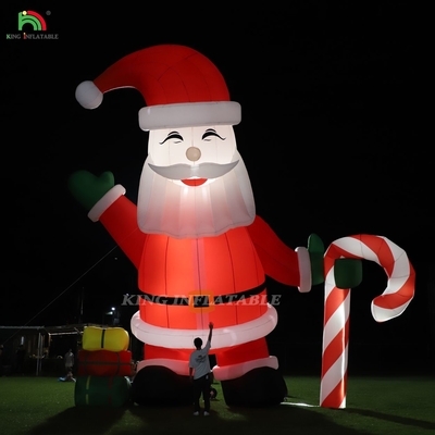 Glowing Inflatable Santa Claus Ornament 33ft Kartun Raksasa dengan Lampu LED untuk Natal Taman Pesta Dekorasi