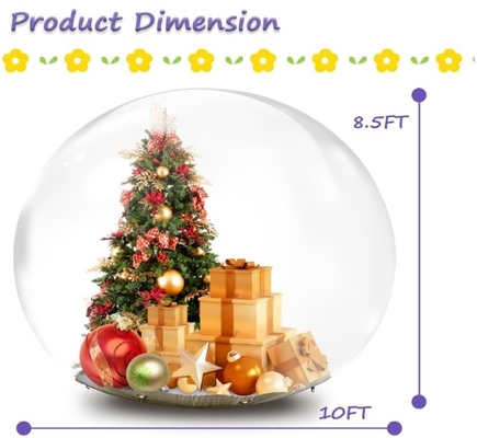 10FT Inflatable Snow Globe 0.5mm PVC Dekorasi Natal Raksasa Transparan Inflatable Bubble Igloo Tent
