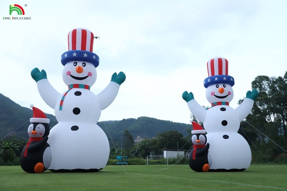 26/33FT Outdoor Christmas Snowman Inflatable Giant Inflatable Snowman dengan Blower untuk Natal Liburan Indoor Outdoor Party Dekorasi Taman