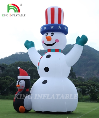 26/33FT Outdoor Christmas Snowman Inflatable Giant Inflatable Snowman dengan Blower untuk Natal Liburan Indoor Outdoor Party Dekorasi Taman