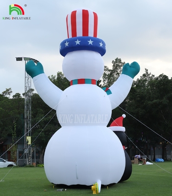 26/33FT Outdoor Christmas Snowman Inflatable Giant Inflatable Snowman dengan Blower untuk Natal Liburan Indoor Outdoor Party Dekorasi Taman