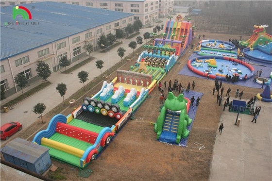 Komersial PVC Raksasa Inflatable Game Hambatan Untuk Dewasa Outdoor Running Game Equipment Course Hambatan