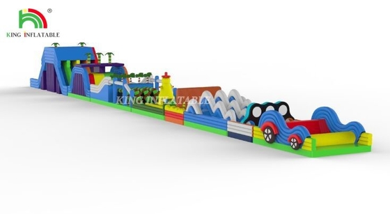Komersial PVC Raksasa Inflatable Game Hambatan Untuk Dewasa Outdoor Running Game Equipment Course Hambatan