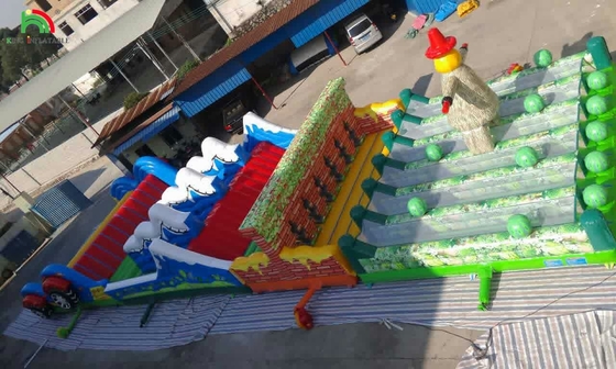 Komersial Bounce House Game Dewasa Course Hambatan Anak-anak Olahraga Aktivitas Inflatable Course Hambatan Inflatable Untuk Dewasa