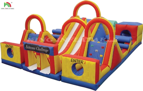 Outdoor Interactive Inflatable Obstacle Course Blow Up Kids Outdoor Obstacle Course Taman bermain