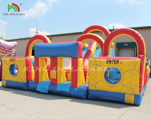 Outdoor Interactive Inflatable Obstacle Course Blow Up Kids Outdoor Obstacle Course Taman bermain