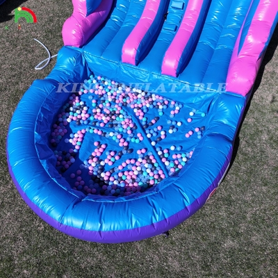 Komersial 100% PVC Double Lane Inflatable Water Slide Outdoor Wet Dry Slide Air Besar Dengan Kolam Splash
