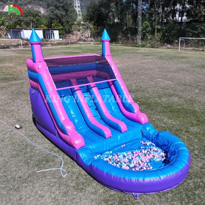 Komersial 100% PVC Double Lane Inflatable Water Slide Outdoor Wet Dry Slide Air Besar Dengan Kolam Splash