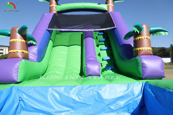 Komersial PVC Air Slide Inflatable Outdoor Backyard Kids Water Slide Dengan kolam renang air yang lebih besar & 1100W Blower
