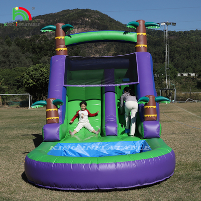 Komersial PVC Air Slide Inflatable Outdoor Backyard Kids Water Slide Dengan kolam renang air yang lebih besar & 1100W Blower