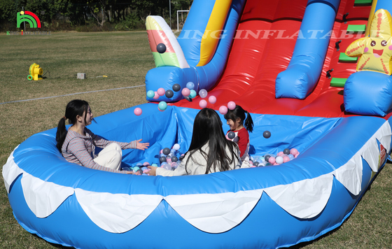 Slide Air Komersial Slide Air Inflatable PVC Untuk Anak Slide Inflatable Dengan Kolam Renang Slide kering basah Dewasa