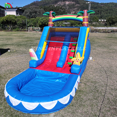 Slide Air Komersial Slide Air Inflatable PVC Untuk Anak Slide Inflatable Dengan Kolam Renang Slide kering basah Dewasa