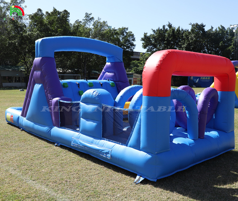 Outdoor Commercial Inflatable Bouncer Combo Bounce House Kids Party Bouncy Castle dengan Slide Ball Pit Climbing Obstacle Blower