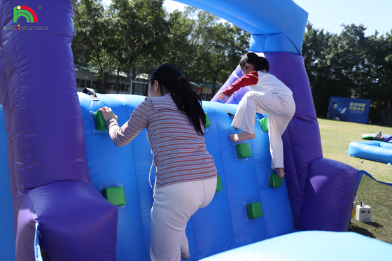 Outdoor Commercial Inflatable Bouncer Combo Bounce House Kids Party Bouncy Castle dengan Slide Ball Pit Climbing Obstacle Blower