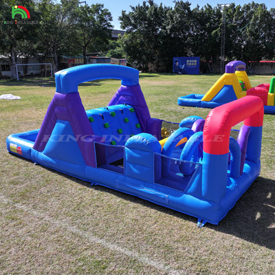 Outdoor Commercial Inflatable Bouncer Combo Bounce House Kids Party Bouncy Castle dengan Slide Ball Pit Climbing Obstacle Blower