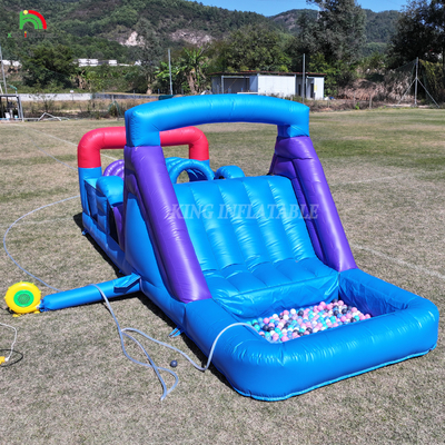 Outdoor Commercial Inflatable Bouncer Combo Bounce House Kids Party Bouncy Castle dengan Slide Ball Pit Climbing Obstacle Blower
