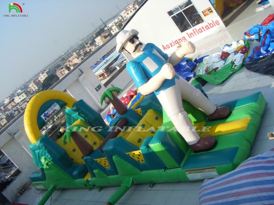 Kursus Hambatan Inflatable Komersial Kursus Hambatan Inflatable Dengan Slide Kursus Hambatan Inflatable Castle