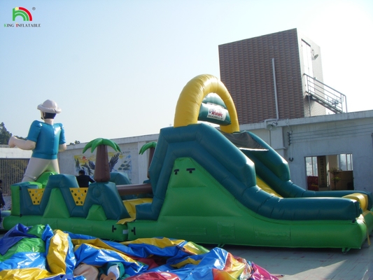 Kursus Hambatan Inflatable Komersial Kursus Hambatan Inflatable Dengan Slide Kursus Hambatan Inflatable Castle