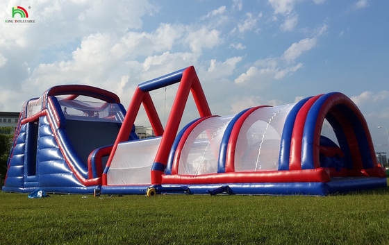 Komersial Outdoor Inflatable Obstacle Course Tantangan Dewasa Inflatable Climb Bounce House Olahraga Game