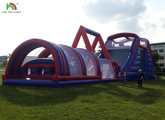Komersial Outdoor Inflatable Obstacle Course Tantangan Dewasa Inflatable Climb Bounce House Olahraga Game
