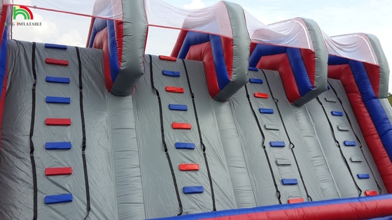 Disesuaikan Inflatable Climbing Wall Bouncy Castle Slide Hambatan Hiburan Produk Olahraga Inflatable Land Hambatan Course