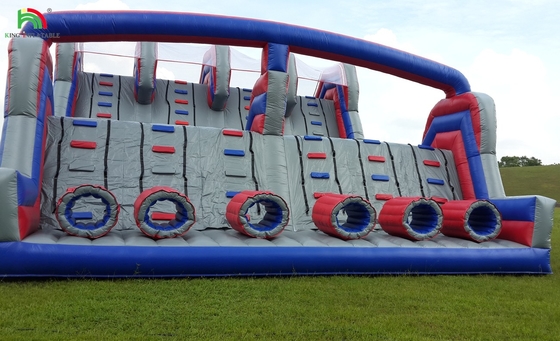 Disesuaikan Inflatable Climbing Wall Bouncy Castle Slide Hambatan Hiburan Produk Olahraga Inflatable Land Hambatan Course