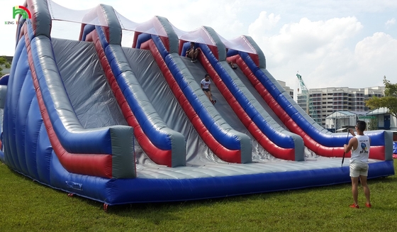 Disesuaikan Inflatable Climbing Wall Bouncy Castle Slide Hambatan Hiburan Produk Olahraga Inflatable Land Hambatan Course