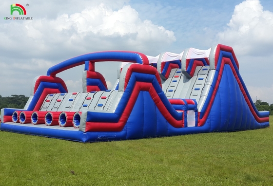 Disesuaikan Inflatable Climbing Wall Bouncy Castle Slide Hambatan Hiburan Produk Olahraga Inflatable Land Hambatan Course