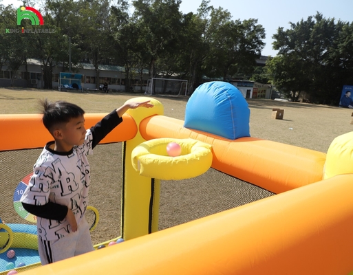 Anak-anak Bounce House Combo Partai Toddler Bouncy Castle dengan Slide Pool Basket Dartboard Trampoline