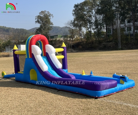 Kombo Rumah Bounce Inflatable Dengan Slide Mendaki Tembok Hambatan Trampolin Bola Pit Pool