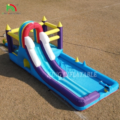 Kombo Rumah Bounce Inflatable Dengan Slide Mendaki Tembok Hambatan Trampolin Bola Pit Pool