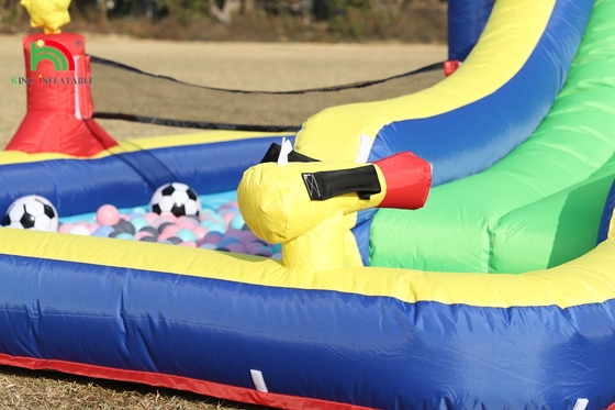 Kids Party Wet DryInflatable Bounce House Water Slide Bouncer Combo Dengan Lebih Besar Splash Pool Climbing Blower Basket Dartboard