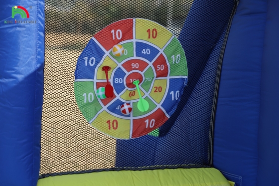Kids Party Wet DryInflatable Bounce House Water Slide Bouncer Combo Dengan Lebih Besar Splash Pool Climbing Blower Basket Dartboard