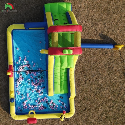 Kids Party Wet DryInflatable Bounce House Water Slide Bouncer Combo Dengan Lebih Besar Splash Pool Climbing Blower Basket Dartboard
