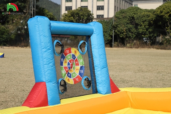 Bouncer Inflatable Combo Bounce House Double Lane Water Slide Inflatable Dengan Kolam Air Trampolin Menembak Net Basket Mendaki