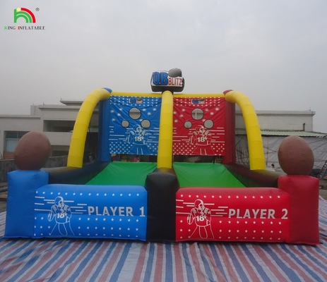 Outdoor Inflatable Fun Games Olahraga Quarterback Blitz Inflatable Football Toss Game
