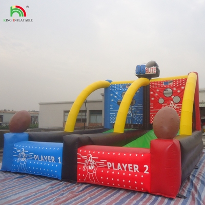 Outdoor Inflatable Fun Games Olahraga Quarterback Blitz Inflatable Football Toss Game