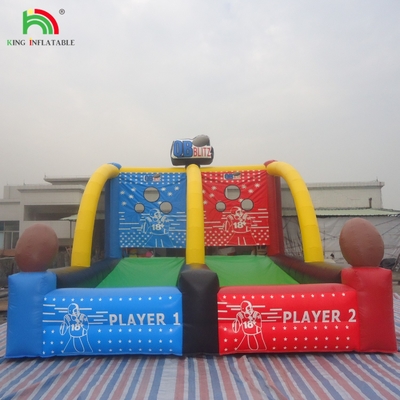 Outdoor Inflatable Fun Games Olahraga Quarterback Blitz Inflatable Football Toss Game