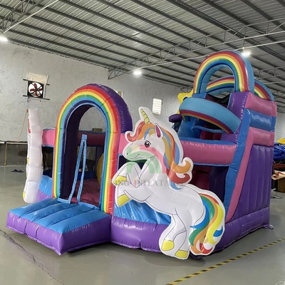 Bouncer Inflatable Combo Obstacle Course Bounce Castle Rumah Dengan Slide Ball Pit Climbing Obstacle Blower
