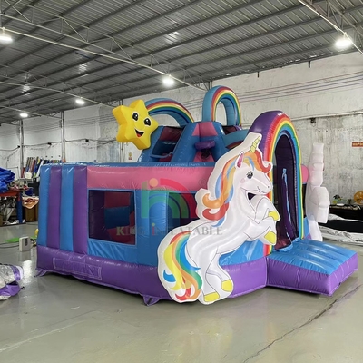 Bouncer Inflatable Combo Obstacle Course Bounce Castle Rumah Dengan Slide Ball Pit Climbing Obstacle Blower