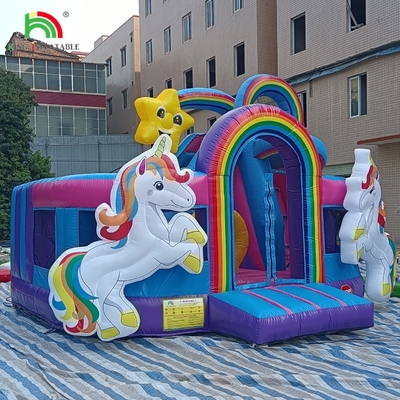 Bouncer Inflatable Combo Obstacle Course Bounce Castle Rumah Dengan Slide Ball Pit Climbing Obstacle Blower