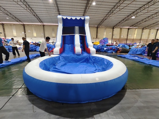 Slide Air Komersial Inflatable Anak-anak Olahraga Luar Ruangan basah kering Slide Air Inflatable Dengan Kolam Air Splash